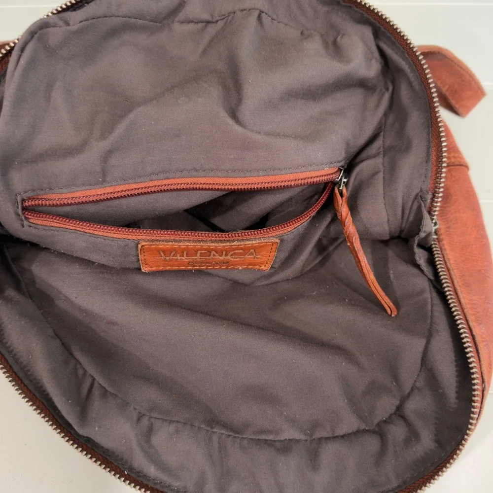 Vilenca Holland Tan Leather Woven Backpack Handbag Vintage Style Boho‎ Womens